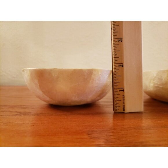 Pineapple Shaped Bowl Capiz Shell Mother of Pearl Set 2 Tropical Coastal Decor - Picture 6 of 9